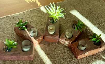 Beautiful Votive and succulent Bricks