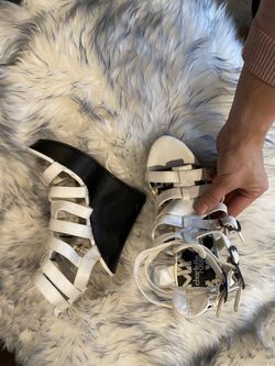 Charlotte Russe white wedges size 8