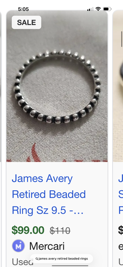 James Avery beaded rings