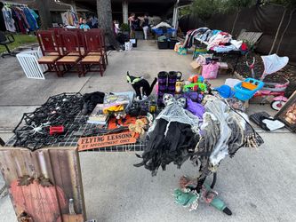 Halloween items at garage sale