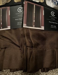 Set Of 2 Brown Pinch Pleat Panels 54x84