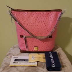 Dooney & Bourke Ostrich Hobo
Shoulder Bag - Hot Pink