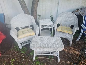 Prices firm.. small wicker patio set