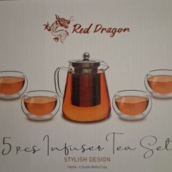 Red Dragon 5 PC Infuser Tea Set