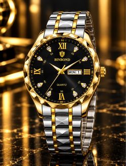 New with tags BINBOND Men’s Gold & Silver Two-Tone Watch