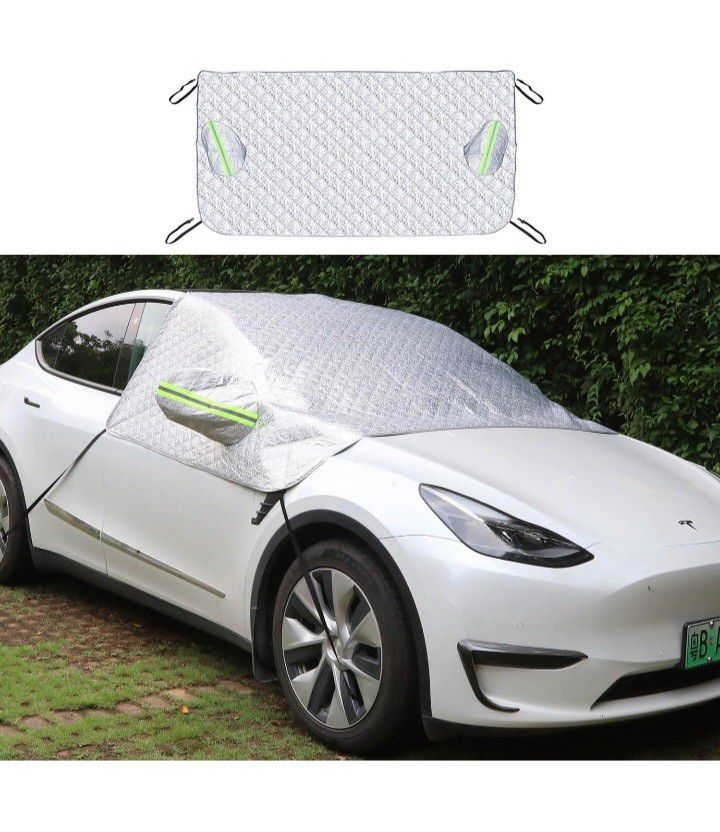 Windshield Cover for Ice and Snow for Any Weather Winter Summer Thick Outside Frost Guard Windshield Sunshade Snow Cover with Side Mirror Cover UV Blo