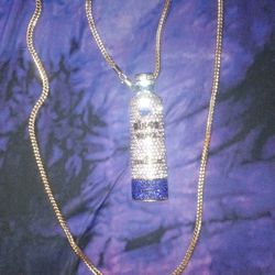 Ciroc Pendant With 20 Inch Iced Out Gold Chain