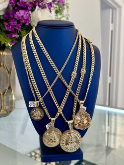 Cadenas Cubanas Y Dijes Oro 10k Y 14k Financiamiento Disponible 
