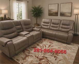 New 2pc Oversized Reclining Sofa Set