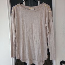 Michael Kors Long Sleeve Sweatshirt Sz. M Taupe Beige 