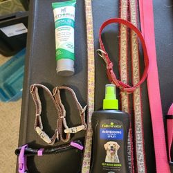 still available!  Doggie stuff, Pet care, Dog leashes, collars, de-Shedding spray,  dental gel