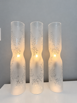 Set of 3 IKEA Modern Frosted Lamps