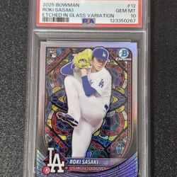 Roki Sasaki Etched In Glass PSA 10