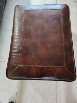 Used Leather Ottoman