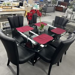 7- Piece Glass Top Dining Set