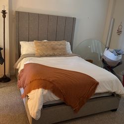Headboard + Box Spring + Queen Mattress