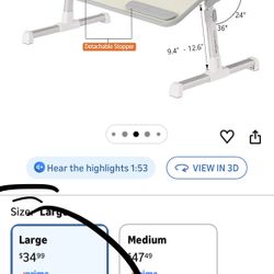 Amazon Basics Adjustable Tray Table Lap Desk 
