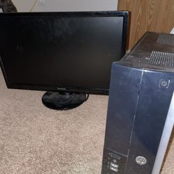 Complete Desktop HP Computer Setup (computer, Monitor, Keyboard, Mouse)