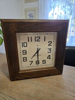 Vintage Seth Thomas Wooden Chiming Clock – 14” x 14”