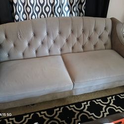 Wayfair Grey Velvet Button Tufted Sofa! Free!