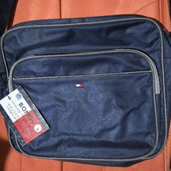 NEW w/ Tags! Vintage Y2K Tommy Hilfiger Navy Nylon Laptop Messenger Crossbody Bag 