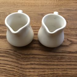 2 White Mini Carafes