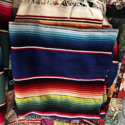 Three Mexican Blankets One Is Xtra L Approx. 80” X 56” & 2 Smaller 54” Not Heavy Duty live in Oak Hills by high school