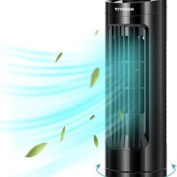 VCK 13'' Tower Fan, Oscillating Table Fan, Portable Small Desk Fan, Adjustable 3 Speeds, Timer, Personal Quiet Cooling Bladeless F