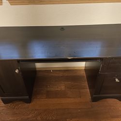 Espresso Brown Desk And Bookcase 