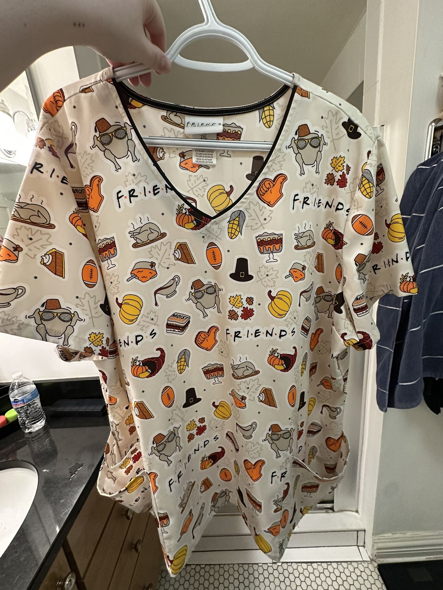 Friends Thanksgiving Scrub Top