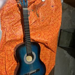 Blue Acoustic Guitar