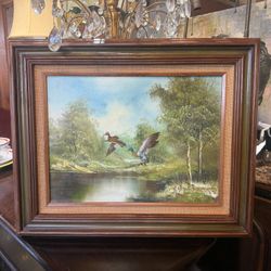 Vintage Oil On Canvas Signed