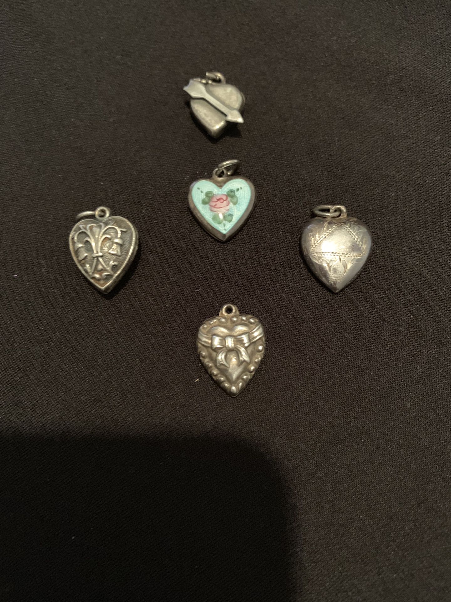Vintage Sterling Silver Heart Charms