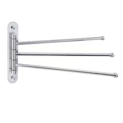 MODONA 15 in. Stainless Steel Triple Swing Towel Bar in Polished Chrome