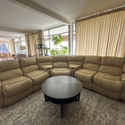 Wraparound Leather Couch With Recliners (seats 5 Comfortably) 