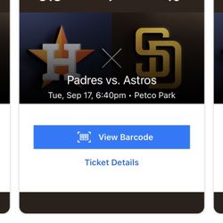 Padres Vs Astros Tuesday 6:40PM