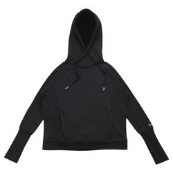 ALO YOGA Frost Faux Shearling Hoodie Womens XS Small Black Sweatshirt Pullover