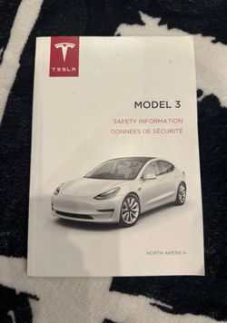 Tesla Model 3 Safety Information Booklet Manual 1129789-00-H OEM