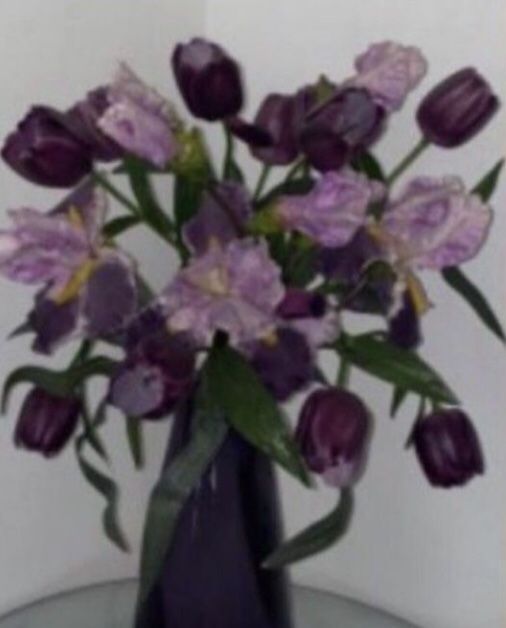 Artificial Flowers With Tall Vase