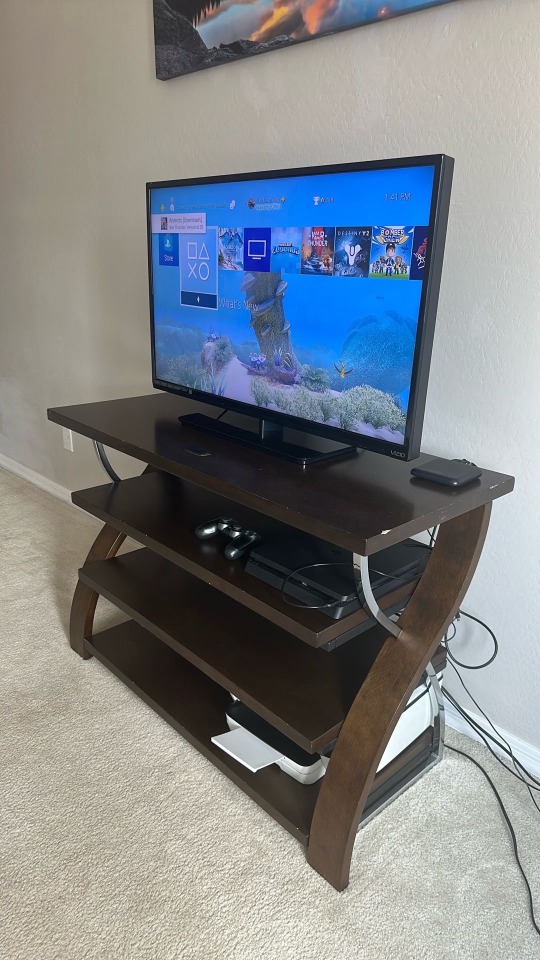 Entertainment Center TV Stand And TV