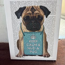 Pug wall art and piggy bank