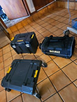 Dewalt TSTAK Stacked Stackable Rolling On Wheels Mobile Tool Box Toolbox Cart Chest Tote Bag