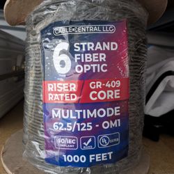 6 Strand Multimode Fiber Optic Riser Cable  1000ft