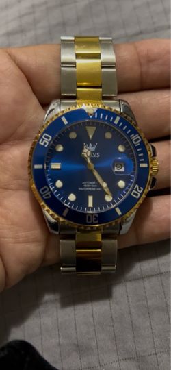Watch olévs automatic works perfectly keep exactly time 42 mm beautiful dial color blue marine   Hermoso reloj olevs automático medida 42 mm funciona 