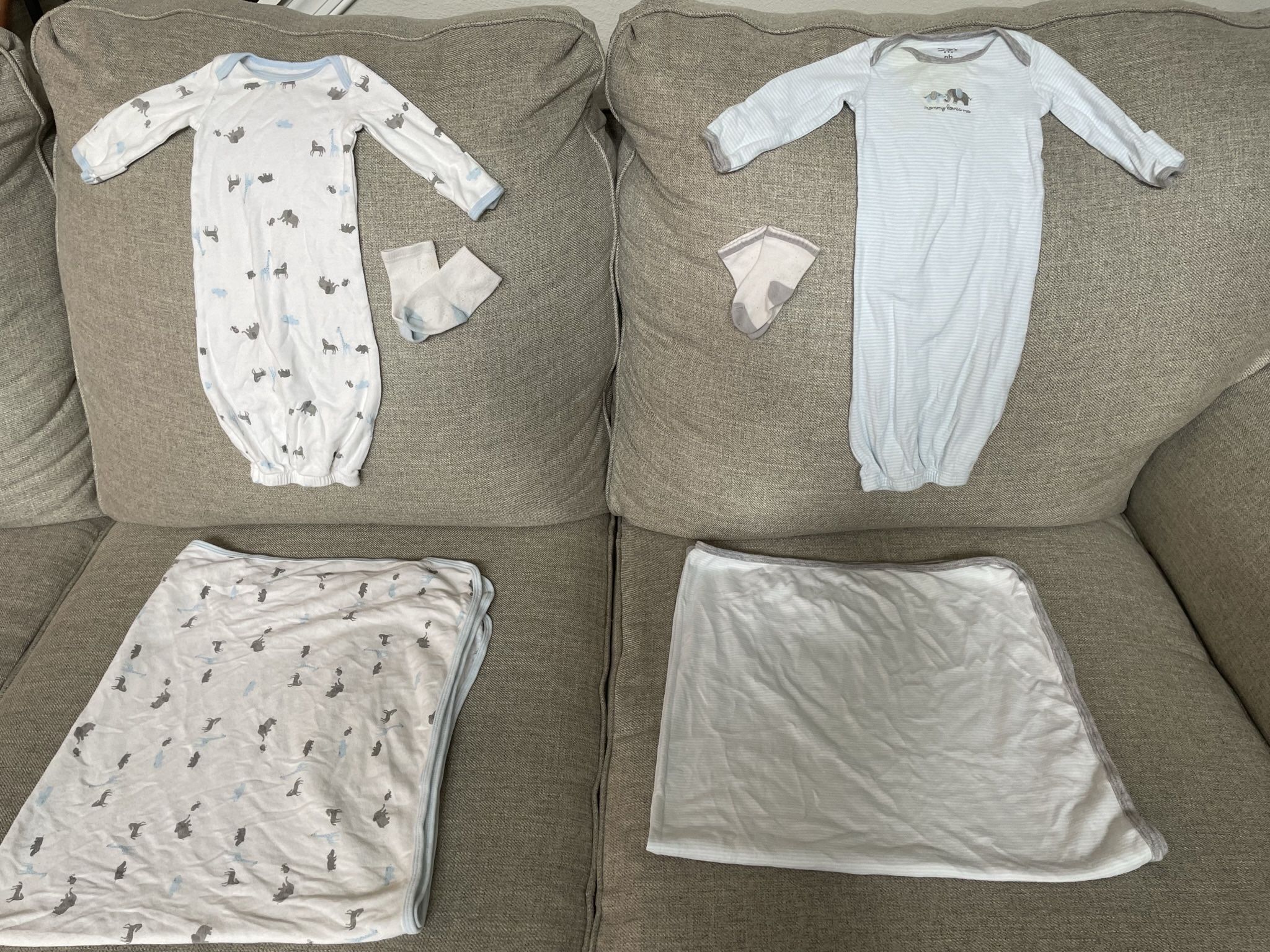 Baby Boy 0-3 Month Blanket And Clothing Lot