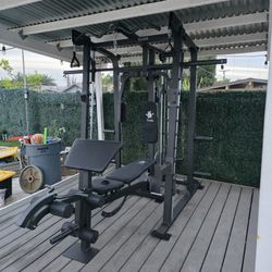 Smith Machine 2001 | Multi-Use Adj Bench | Gym Equipment | Fitness | Squat Rack | Excercise |🔴WEIGHTS AND BARBELL SOLD SEPARATELY 🔴 FREE DELIVERY 🚚