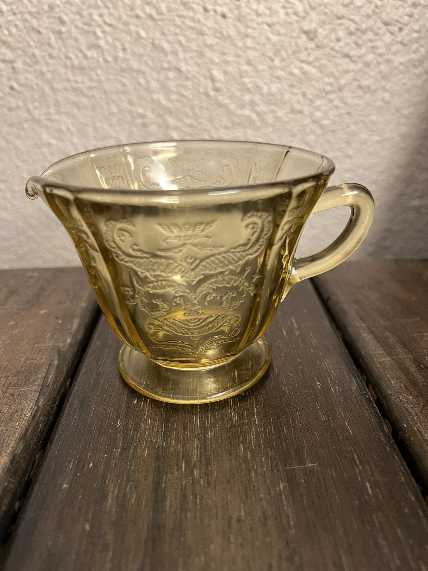 Vintage/Antique Yellow (Amber) Depression Glass Milk Creamer