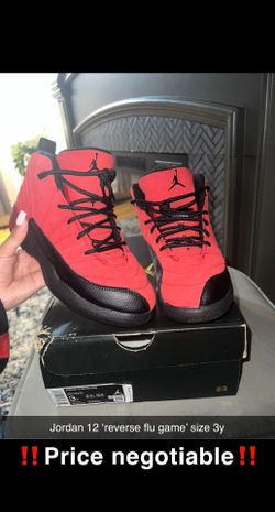Jordan 12 ‘reverse flue game’ Size 3y 