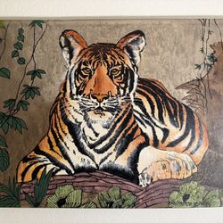 🐅 STUNNING Large Tiger Statement Art - 40" Canvas - Pristine!