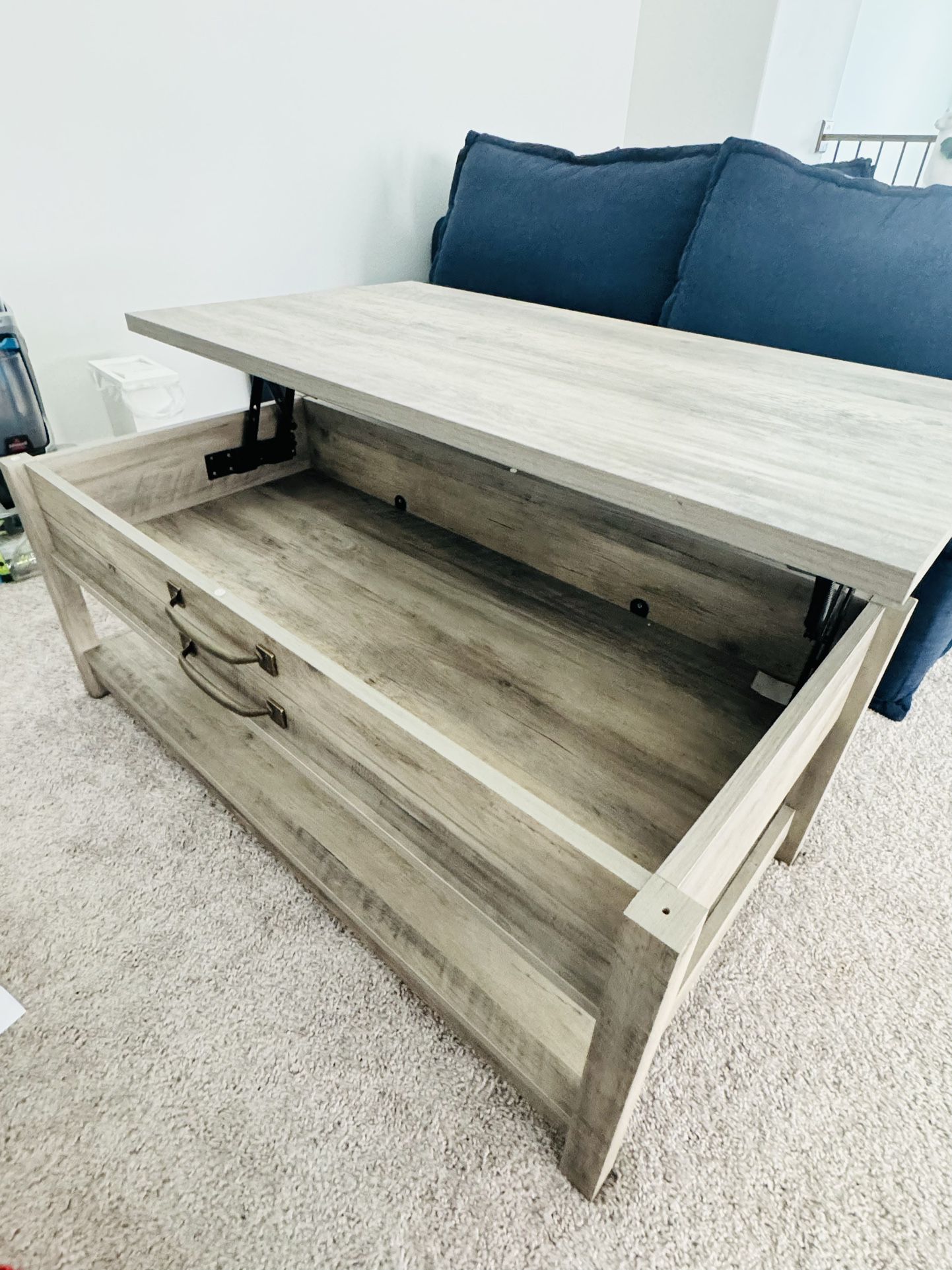 Lift-Top Coffee Table, Rustic Gray Finish